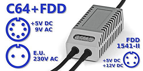 Alimentation Double Pour C64 Et Lecteur 1541 – Modèle Gris Moderne (UE) – Keelog