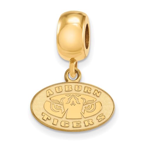 LogoArt 14k Yellow Gold Plated Sterling Silver Auburn University XS Dangle Bead Charm