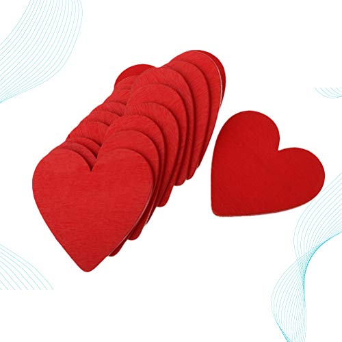 50 Pezzi Abbellimenti a Cuore in Legno Cuori di
