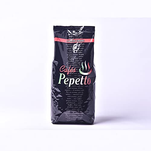 Café en grano Pepetto Hostelería, 100% natural, 100% robusta, ideal espresso, Natural, sabor intenso y corposo, 1 kg