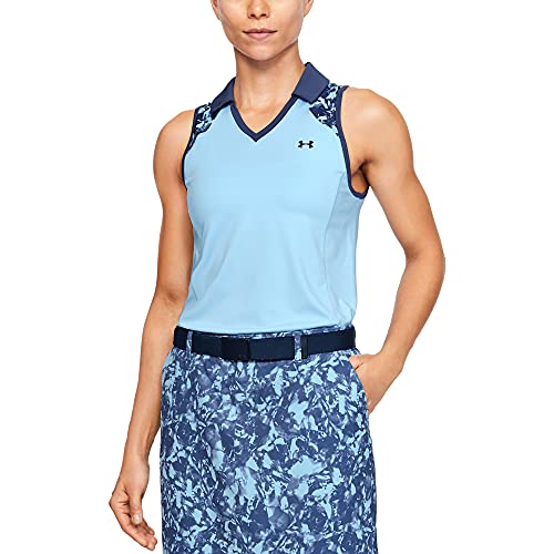 Image of Under Armour Women's Zinger Sleeveless Blocked Polo Shirt Blue