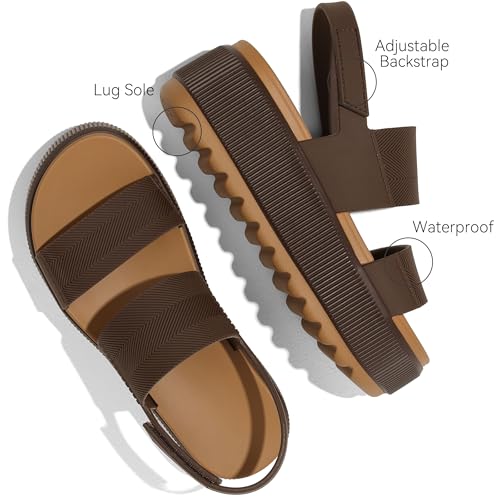 Image of Lovee Cosee Platform Water Sandals for Women Chunky Wedge Lug Sole Comfortable Waterproof Summer Walking Beach Shoes