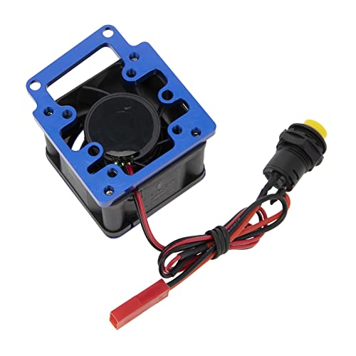 Dkky Rc Car Motor Cooling Fan Heatsink With 21000 Rpm High Speed 4028 Cooling Fan, Aluminum Alloy Cooling Fan, Rc Motor Radiator For Sledge 1/8 Scale 4Wd Monster Truck Rc Car Blue #TOP4