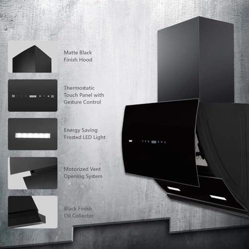 KAFF-LYRA-60-Filter-Less-Dry-Heat-Auto-Clean-Technology-Suction-Capacity-1250-m3hr-Touch-with-Motion-Sensor-Control-Motorized-Vent-Opening-System-and-Digital-Display-60cm-Black