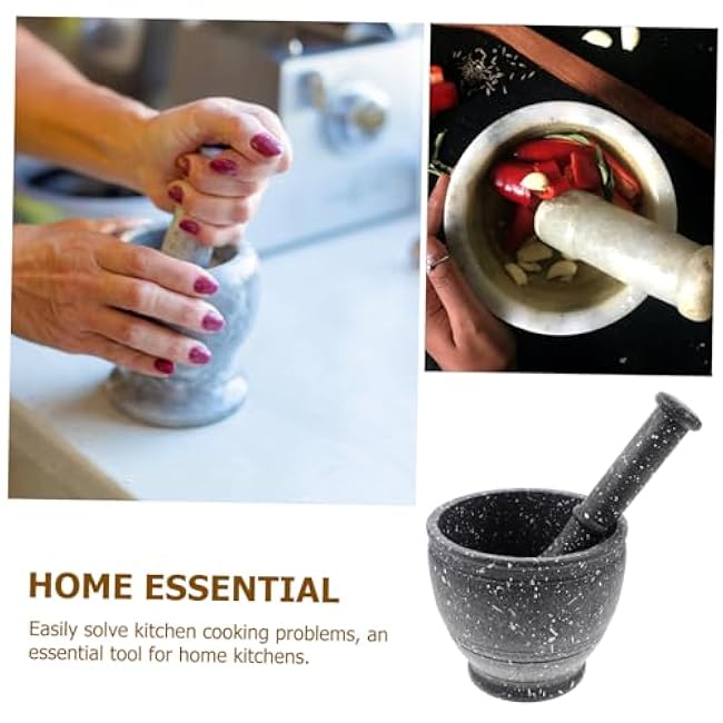 Garlic Pestle Manual Masher Creative Granite Pattern Seasoning Tool for Kitchen Use for Crushing Garlic Spices and Nuts and Stylish Design