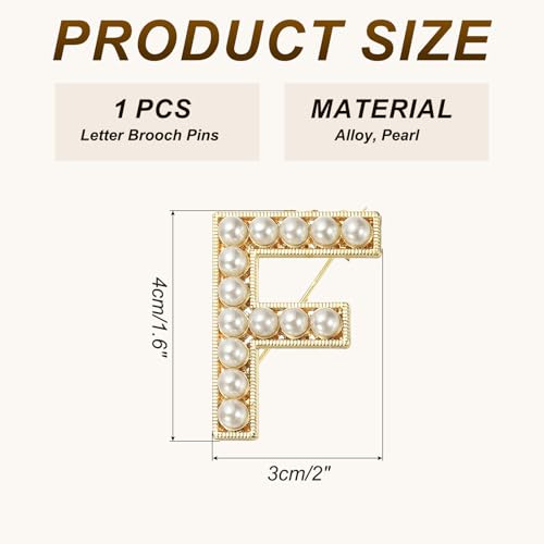 Image of PATIKIL Letter Brooch Pins, Pearl Initial Alphabet Letter Lapel Badges Pin for Women Men Girl Wife Suits