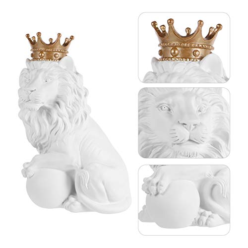 Décoration d'étagère extérieure avec statues de lion en ciment - 5