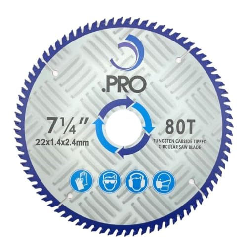 .PRO Circular TCT Fine Cutting Saw Blade 185mm x 80Teeth x22mm Bore (20,16mm reduction rings) Compatible with Makita, Dewalt, Bosch, Milwaukee, Evolution & More