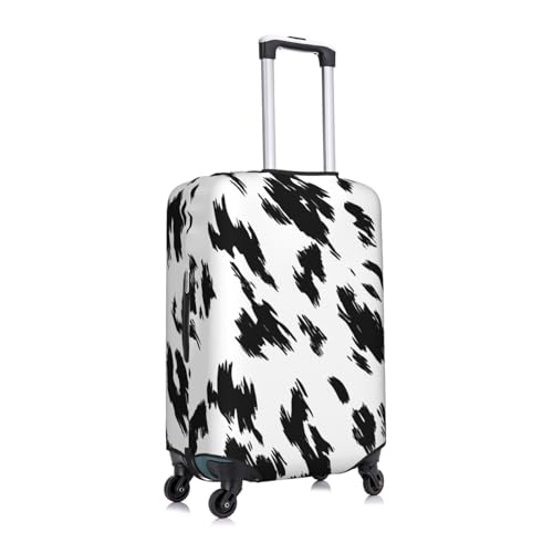 Black And White Leopard Print Elastic Travel Luggage Cover, Washable Spandex Suitcase Protector, Anti-Scratch Fits 18-32 Inch3