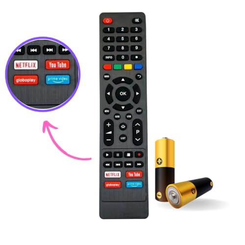 Kit 02 Controle Remoto Smart TV Compatível com PHILCO LCD LED com Pilhas