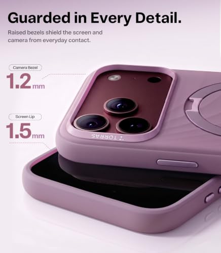 TORRAS for iPhone 18 Pro Max Case Silicone, 360 Magnetic Stand Purple 6.9'' - image 6