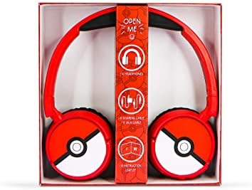 OTL Technologies PK1000 Pokemon Poke Ball Kids Wireless Headphones - Red