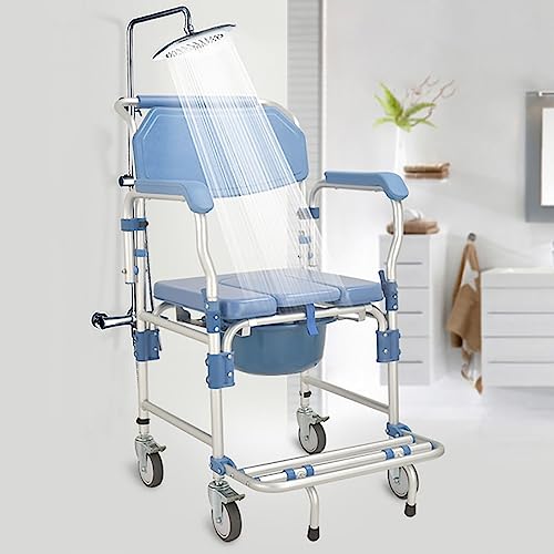 Chaise percée à roulettes pour douche et chambre des aînés
