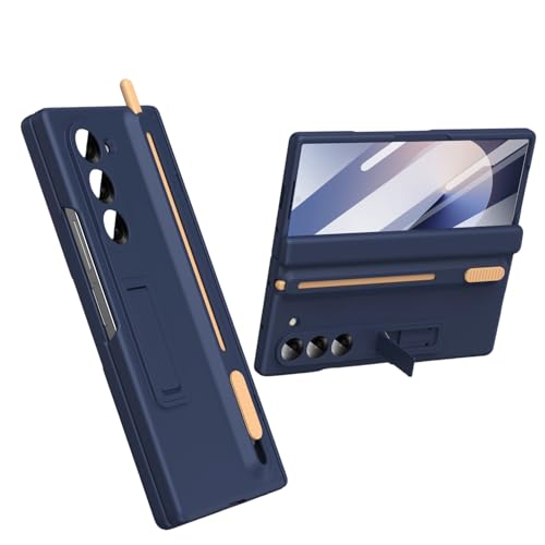 for Galaxy Z Fold 7 �p �P�[�X S �y���z���_�[�ƒ��߉\�ȃ��^���X�^���h�t�� �X�N���[���v���e�N�^�[���� �����O�z���_�[ �ϏՌ� ���^ �M�����N�V�[ Z Fold 7 �J�o�[ �܏�ݎ��X�^���h ���C�����X�[�d�Ή� ������� �}�b�g P
