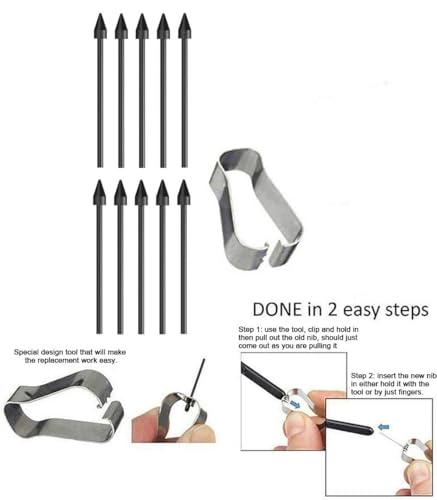 Image of 10 PCS Galaxy Tab S9 S Pen Soft Tips /Nibs Compatible with Galaxy Tab S9 Ultra / S9 Plus / S9 S Pen Replacement Tips /Nibs with Tools (S9 10 Pcs Black)