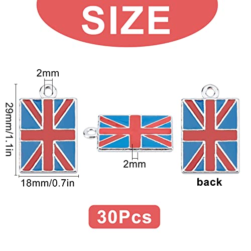 Fabrication de bijoux breloques bal avec pendentifs rectangle drapeau britannique en émail
