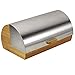 Maestro MR-1673S Brotkasten, Schiebedeckel, Brot-und Gebäckaufbewahrungsbehälter, Elegantes Design, Edelstahl, Holz, Bread Box, Grau, 37 x 22 x 17 cm