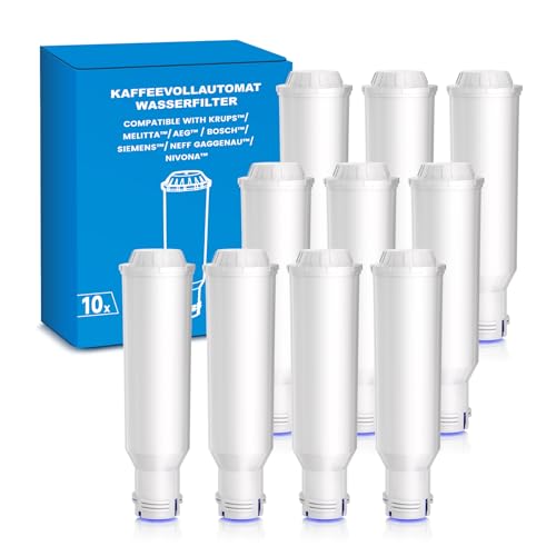 Lot de 10 filtres à eau de rechange pour machines à café Melitta Pro Aqua, Nivona, cartouche filtrante Krups F088, compatible avec Melitta Caffeo Solo