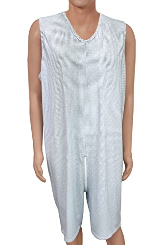 CRAVANA CRV Pyjama de survêtement sanitaire pour personnes âgées homme femme d'été 100 % coton frais, combinaison sanitaire fabriquée en Italie, pyjama sanitaire, 22uomosman03, XL Cover