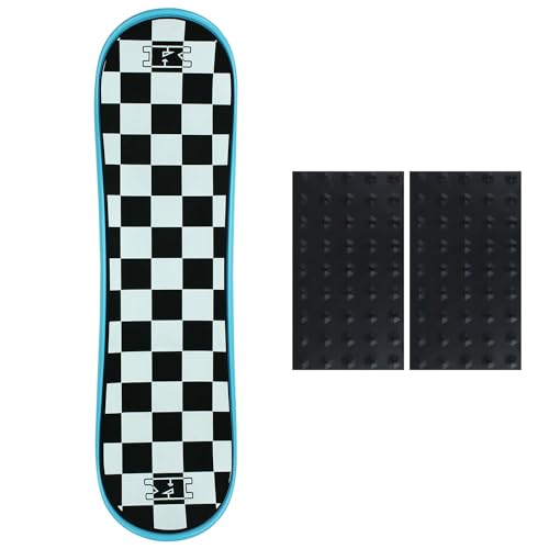 Krown Snowskate 9' x 32' Checker Cyan Blue Snow Skate Studded Grip Add On
