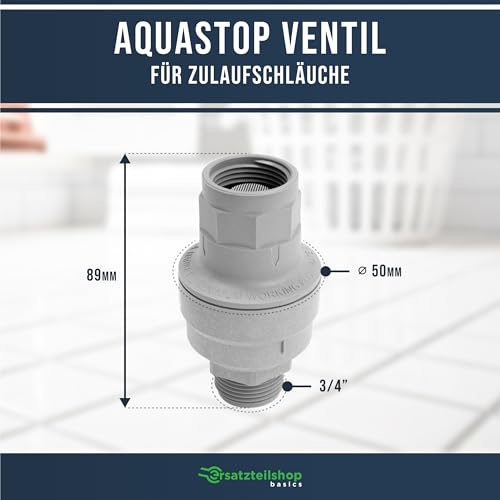 Wasserstop Waschmaschine Aquastop Ventil für Schlauch 3/4 Zoll Sicherheitsventil Rückschlagventil Waschmaschine Spülmaschine