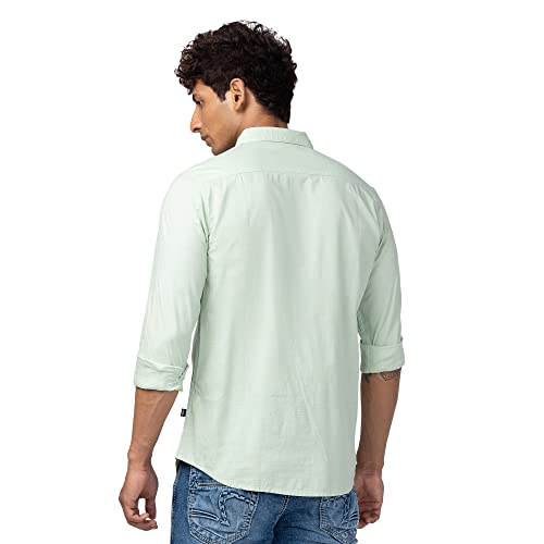 Image of Spykar Full Sleeves Cotton Blend Slim Fit Shirt for Men