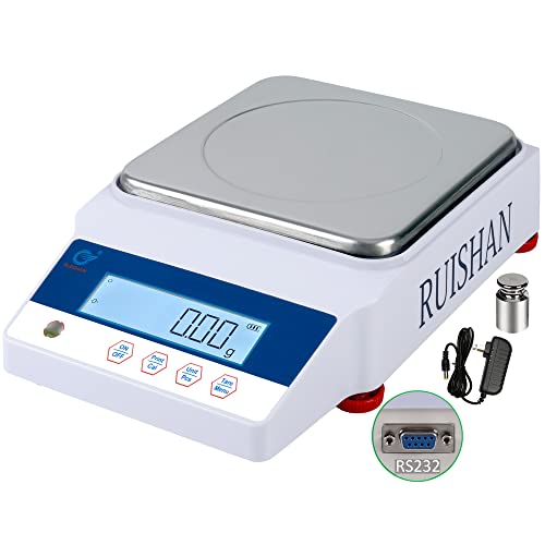 Ruishan 5000Gx0.01G High Precision Electronic Large Range Scientific Lab Analytical Balance Scale Digital Weight Gram Balances Scale, Kitchen, Jewelry, Gold, Industrial, Postal, Clark Counting Scales #TOP1