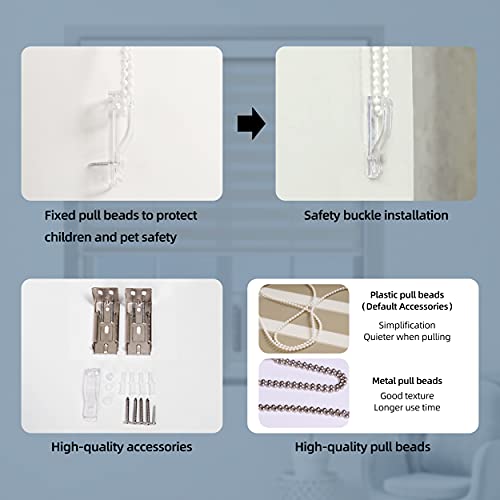 Berissa Zebra Blinds Horizontal Blackout Shades Uv Protected Waterproof Dual Roller Shades Custom Size For Home,Window, Light Control For Sheer And Privacy .Gray,45" W X 48" H #TOP4