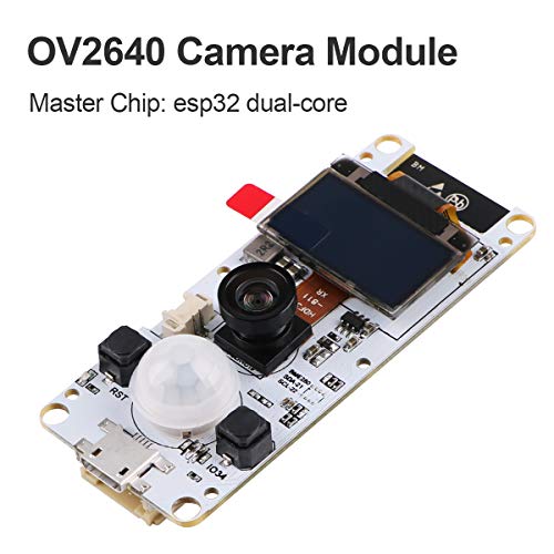 MakerHawk ESP32 Camera Module T-Camera ESP32 WROVER PSRAM Camera Module 4MBytes SPRAM ESP32-WROVER-B OV2640 Camera Module with 0.96 Inch OLED-Fish-Eye Lens