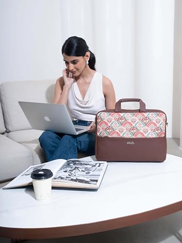 Image of ZOUK Arin Laptop Bag | Slim & Stylish Laptop Bag for Women Office Use | Fits 15.6+ Inch Laptop | Padded Compartment Fits up to 17 Inch Laptop | Water-Resistant | Lightweight