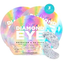 Vitamasques Diamond Eye Pads 3-Pack - Soothing and Rejuvenating Eye Patches Korean Skin Care Reduce Fine Lines, Puffiness & Dark Circles