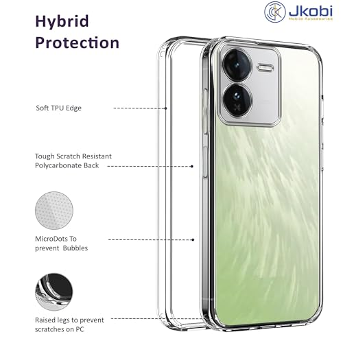 Image of Jkobi Back Case Cover for Vivo IQOO Z9 5G (Silicone Clear Shockproof Case with Camera Protection | Soft and Flexible | Transparent)