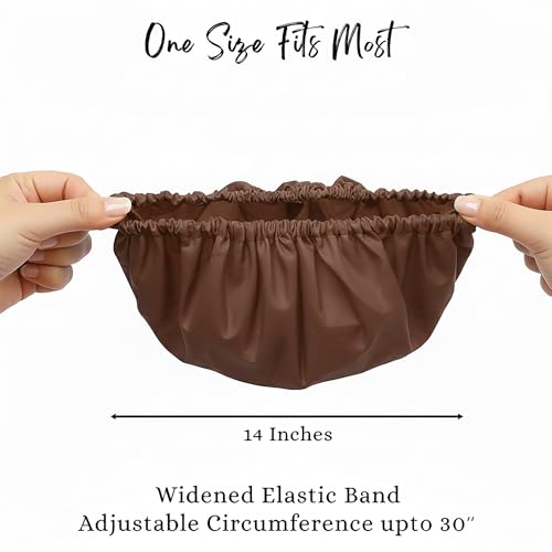 Image of BodyHerbals Eco Friendly Reusable Shower Cap -100% Water Proof, Soft & Adjustable Bath Cap For Hair Protection | Ideal For Spa, Home, Travel & Gym | Durable & Comfortable Design (Brown)