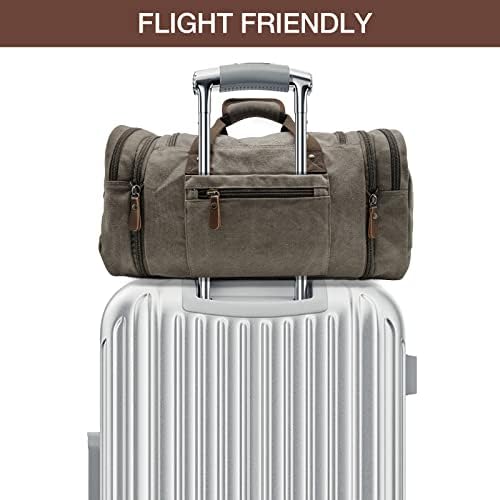 Wildroad 50L Travel Duffel Bag, Expandable Canvas Genuine Leather Duffle Bag Upgraded Overnight Weekender Bag Carry on Bag (Grey) 6 Wildroad 50L Travel Duffel Bag, Expandable Canvas Genuine Leather Duffle Bag Upgraded Overnight Weekender Bag Carry on Bag (Grey)