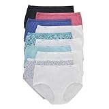 Hanes Womens Cotton Value Pack, 10-pack, Assorted (Colors May Vary) Briefs-underwear, Solid/Print Mix, 8 US