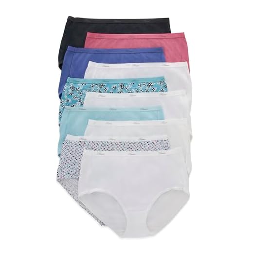 Hanes Women's Briefs Panties Pack, 100% Cotton Underwear, Moisture-Wicking Underwear, Ultra-Soft and Breathable, Tagless Multipack