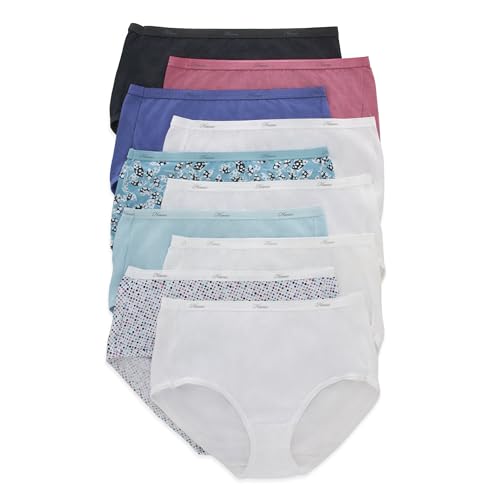Hanes womens Cotton briefs underwear, 10 Pack - Brief Assorted 1, 7 US