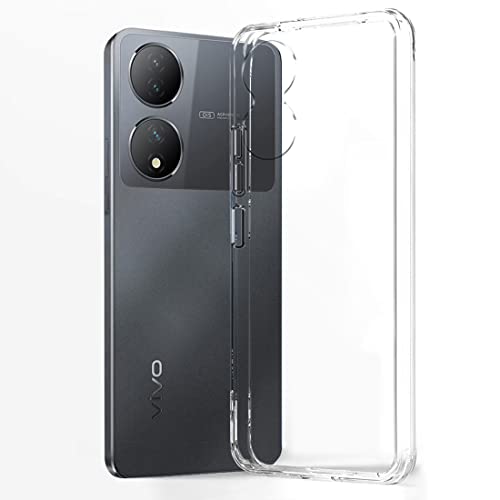 Image of Fashionury Crystal Clear Case for Vivo Y100 / Vivo T2 5G | Yellowing Resistance | Transparent TPU Silicone | Raised Camera Lips | Slim Transparent Cover