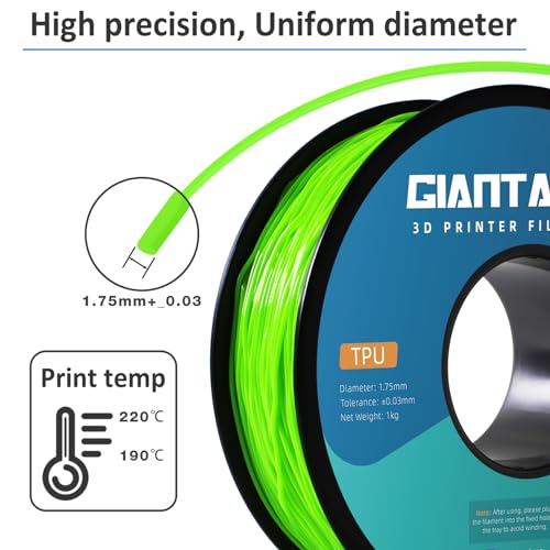 Image of GIANTARM TPU Filament 1.75 mm for 3D Printer 1 kg Green
