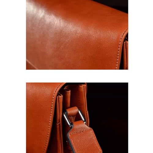 Mens Shoulder Bags Genuine Leather Messenger Bags Briefcases Casual Daypacks Crossbody Bags Waist Packs Purses(Yellow)3