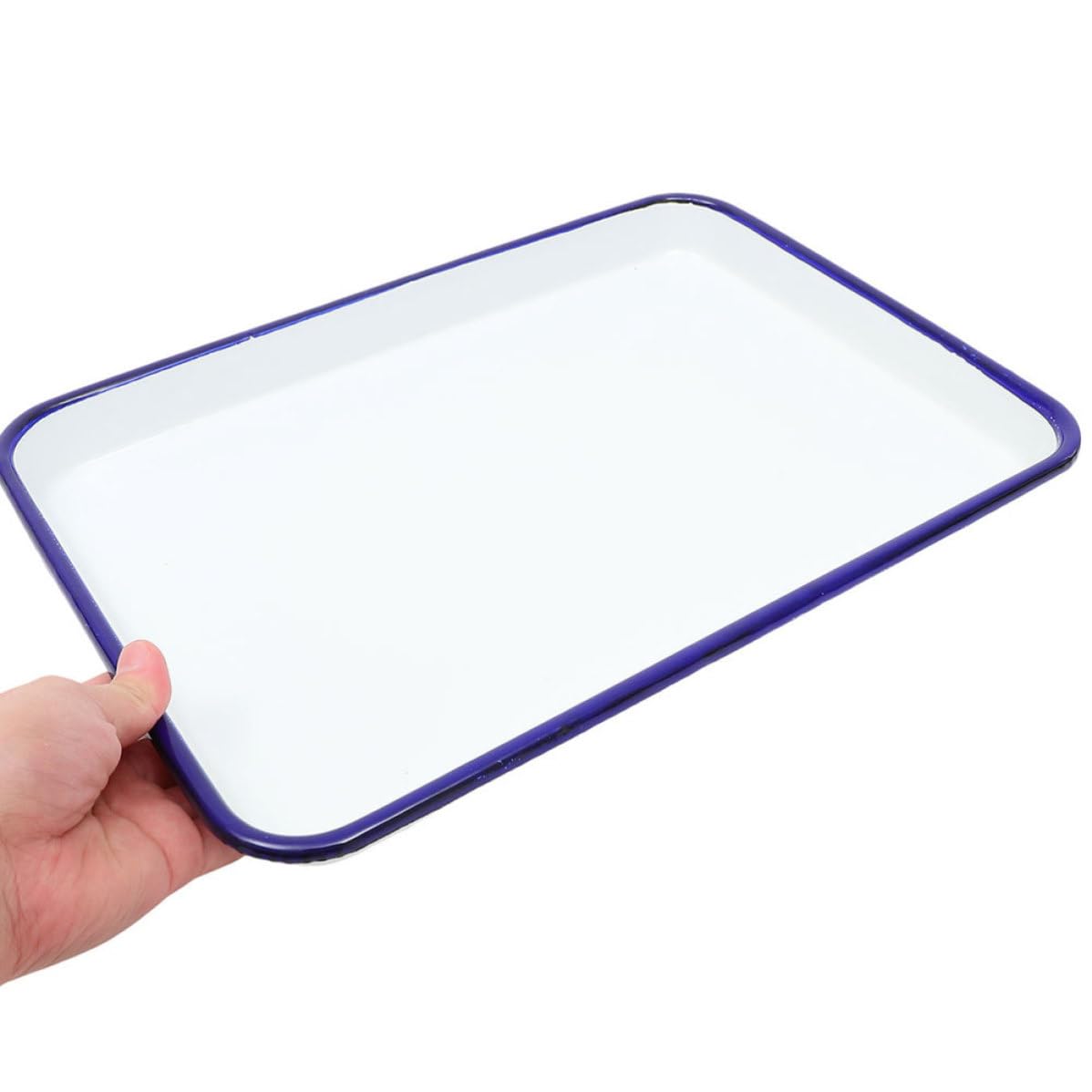VALICLUD 4 Pezzi Set Teglia da Forno Smaltata Vintage Bianca 26x18cm in Smalto Resistente, Facile da Pulire, per Cucina e Conservazione Medica