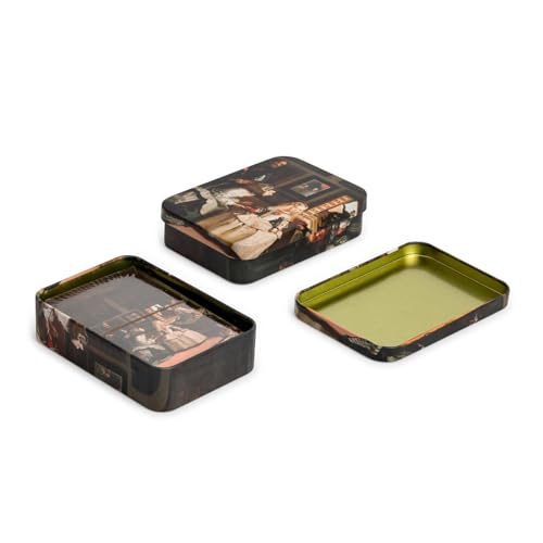 PracticOffice Baraja de Cartas Española con Diseño Exclusivo en el Reverso. Presentada en Estuche de Metal (Meninas E.)