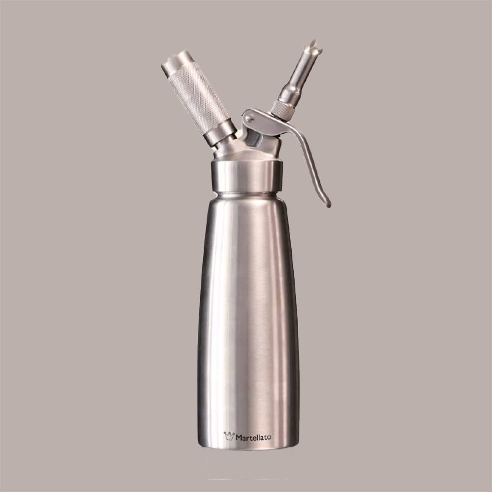 Lucgel Sifone Professionale per Panna Montata in Acciaio Inox Capacità 500 ml