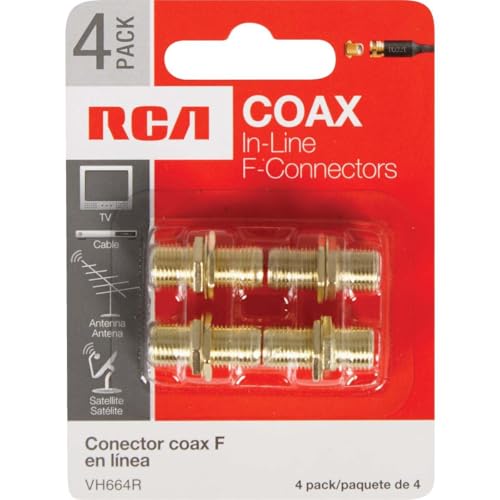 RCA Premium Coax in-Line F-Connectors - 4 Pack miniatura 2
