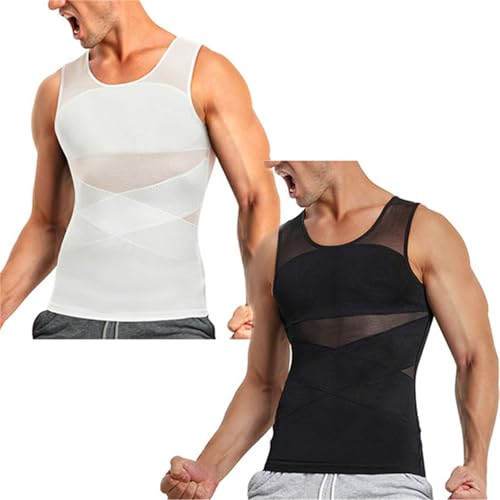 Sculptcore-Shaper Vest 2.0, Sculptcore Tank Men, Mens Slimming Compression Shirt, Breathable Mesh