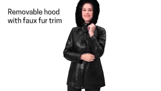 Amazon.com: BGSD Women Flora Lambskin Leather Hooded Toggle Coat