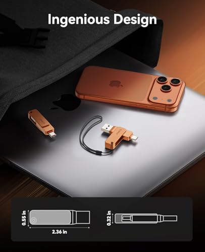 Image of ORICO USB 3.0 Flash Drive 150MB /S Metal Housing Swivel Design Support OTG Function 2 in 1 PenDrive 64GB for USB C and USB A Devices -EB05 OR