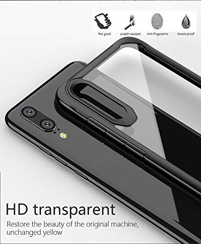 Image of A rtistque Rugged Shockproof Clear Transparent Bumper Back Cover for Vivo Y17 - Black