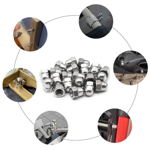 Aoyswuz 20 Stück Hutmutter Hohe, Hutmuttern Edelstahl M10 Hochwertige Hutmuttern Sechskant M10 DIN 1587, Hutmuttern M10 Edelstahl Kappen Muttern für Schrauben Gewindestangen(M10)