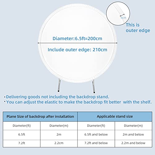 Wenmer White Round Backdrop Cover, 6.5 X 6.5Ft White Circle Backdrop Background Cover, Cotton-Polyester Blended Fabric Photo Backdrop For Photography Banquet Birthday Bridal Shower Party Wedding Decor #TOP4